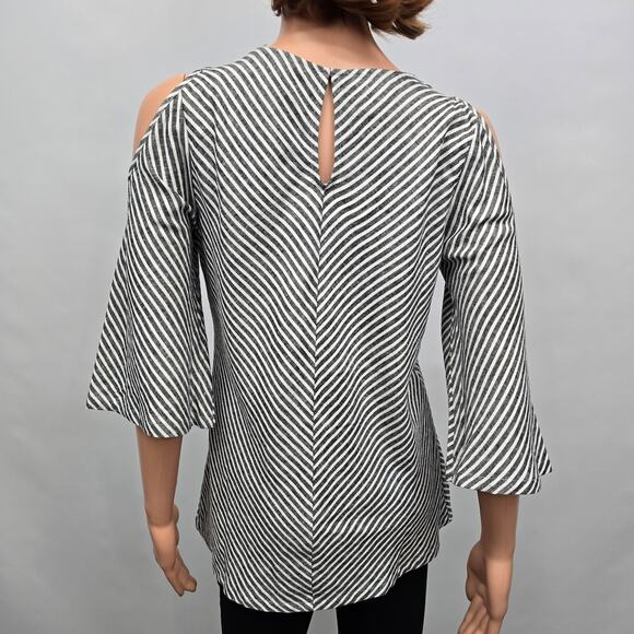 NWT Soft Surroundings Top Landfall Tunic Linen Blend Cold Shoulder PXS Petite XS - Picture 8 of 11